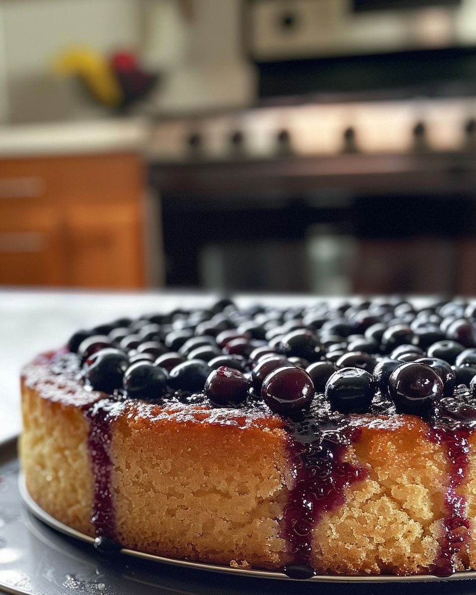 Upside-Down Lemon Blueberry Cake