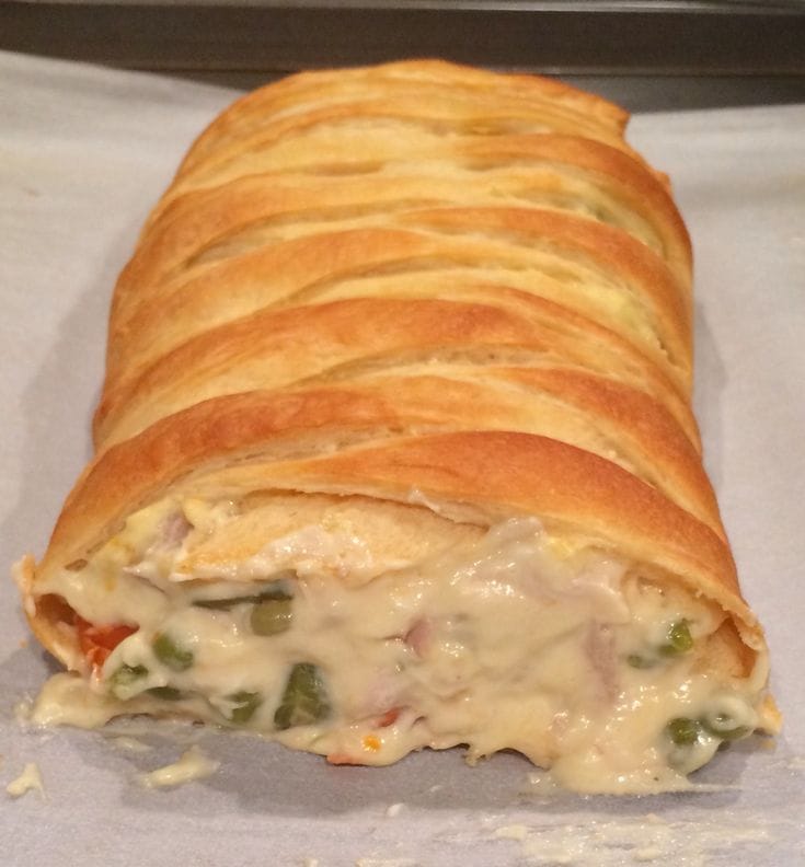 Savory Chicken Pot Pie Crescent Braid