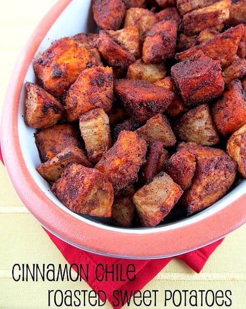 CINNAMON CHILI ROASTED SWEET POTATOES