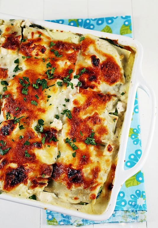 Lemon Chicken Spinach Lasagna