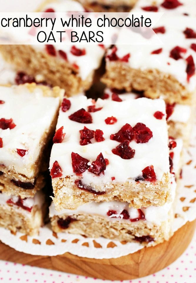 Cranberry White Chocolate Oat Bars