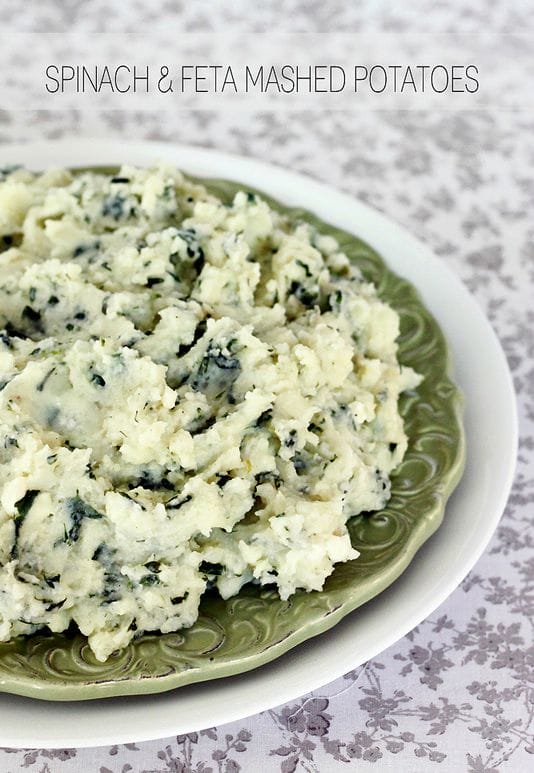 Spinach Feta Mashed Potatoes