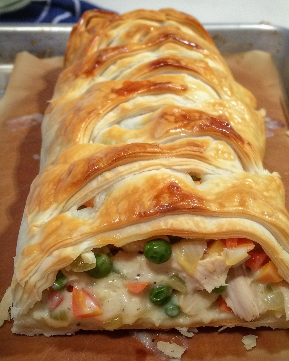 Savory Chicken Pot Pie Crescent Braid