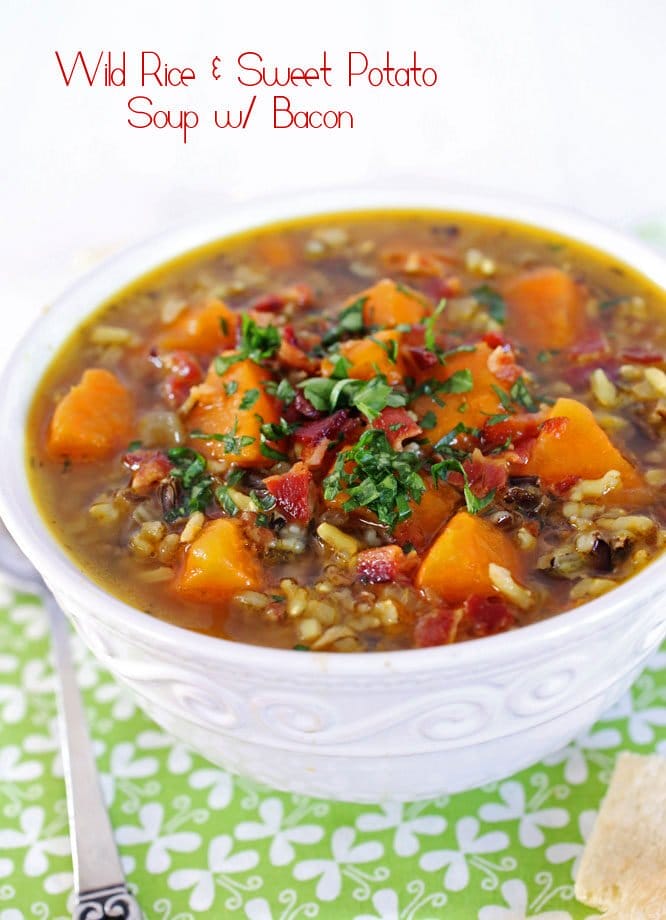 Wild Rice & Sweet Potato Soup w/ Bacon