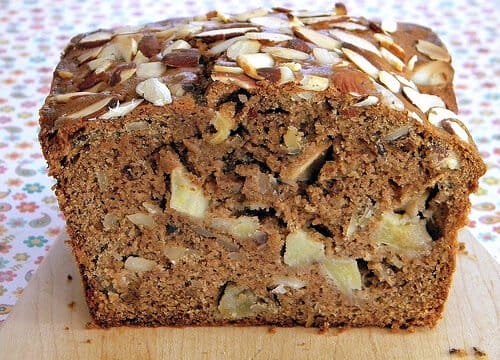 ALMOND APPLE BREAD WITH RUM RAISIN CREAM CHEESE