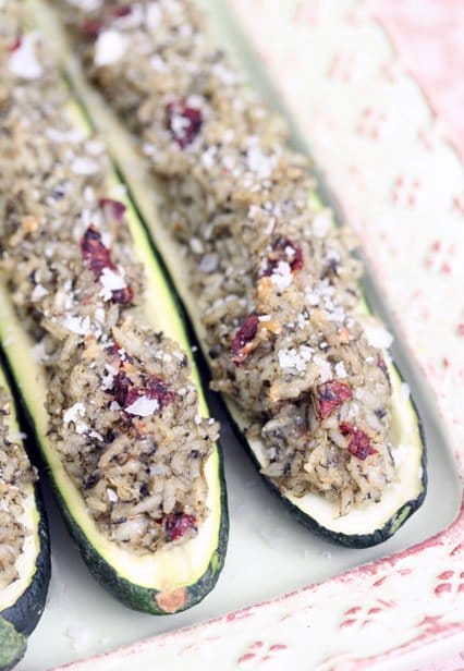 ZUCCHINI BOATS WITH PARMESAN SPINACH RICE