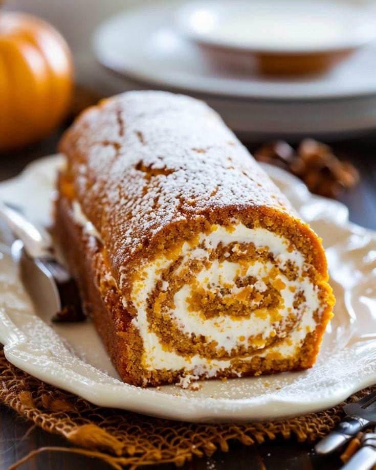 Classic Pumpkin Roll with Cream Cheese Filling