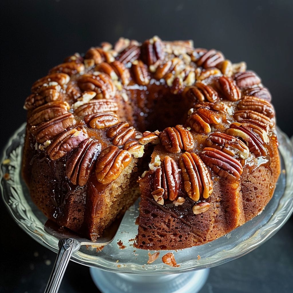 Upside Down Pecan Cake