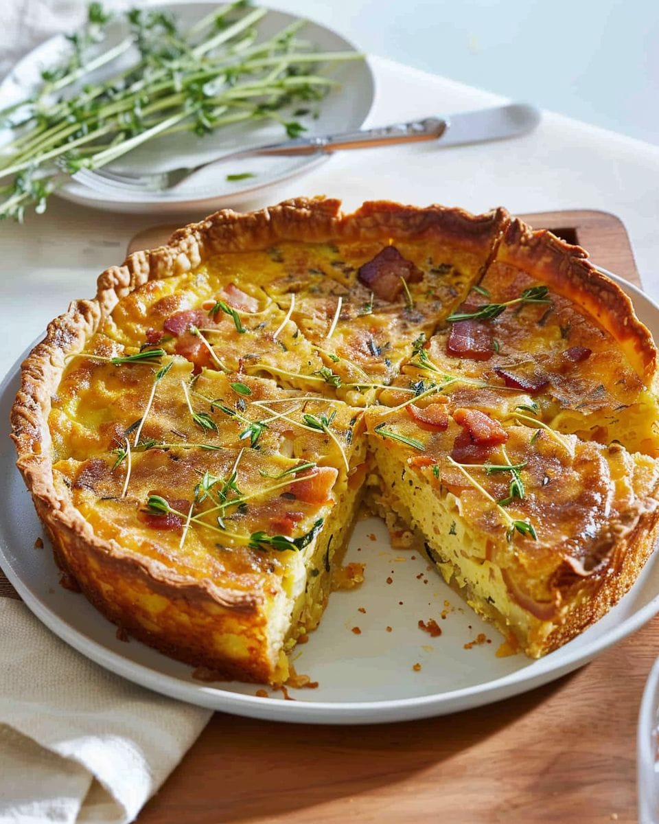 Hash Brown Crust Bacon and Cheddar Quiche