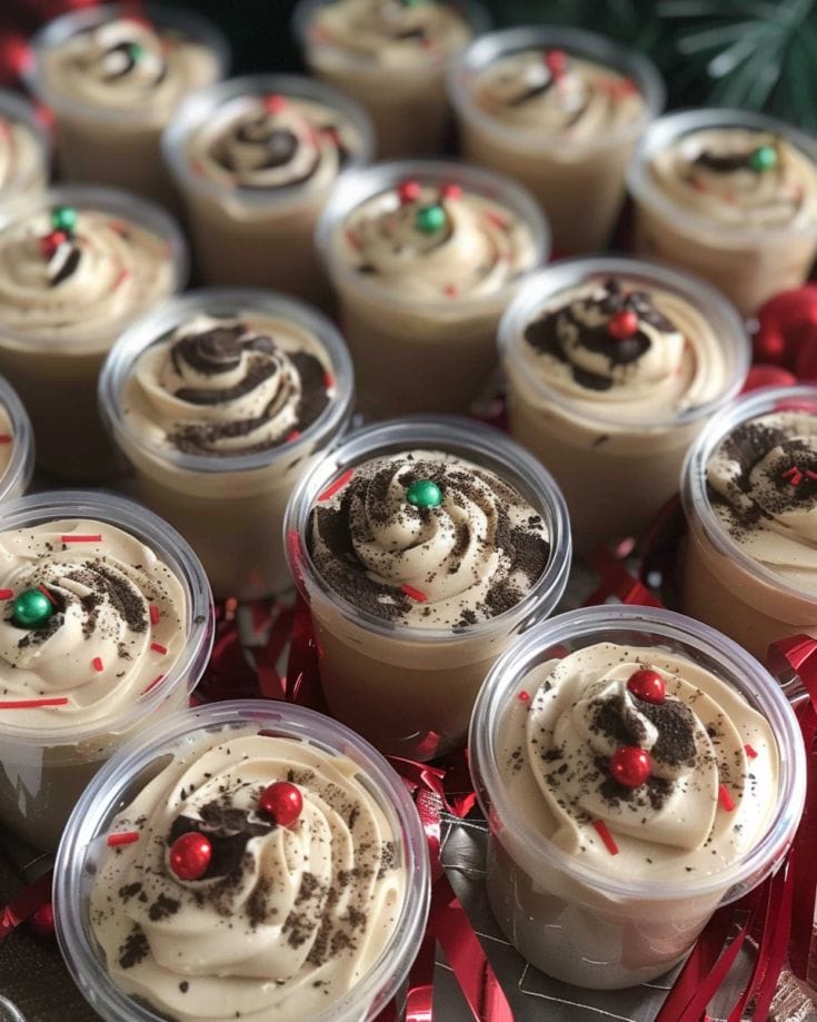 Christmas Kahlua and Baileys Pudding Shots