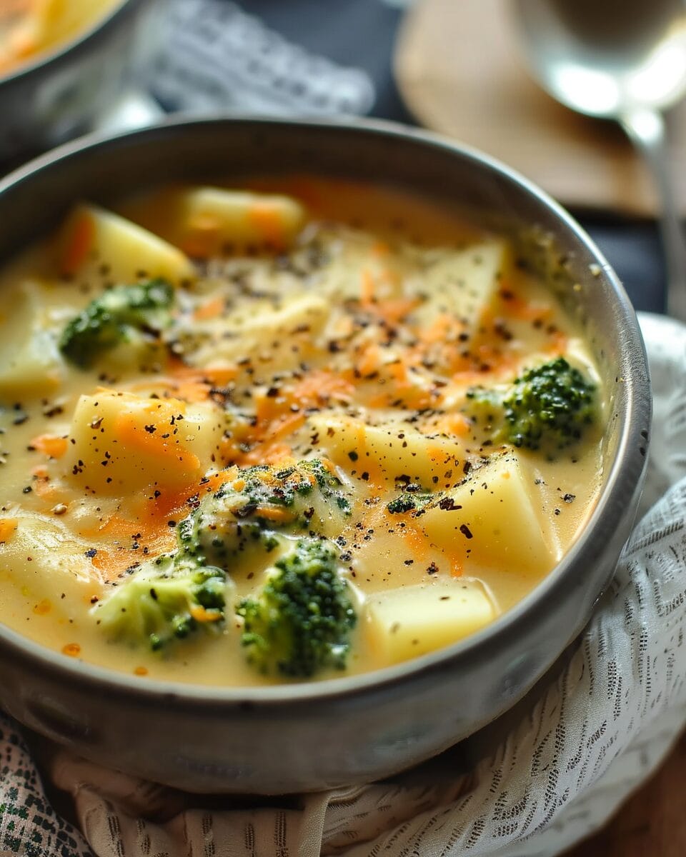 Crockpot Potato Broccoli Cheddar Soup