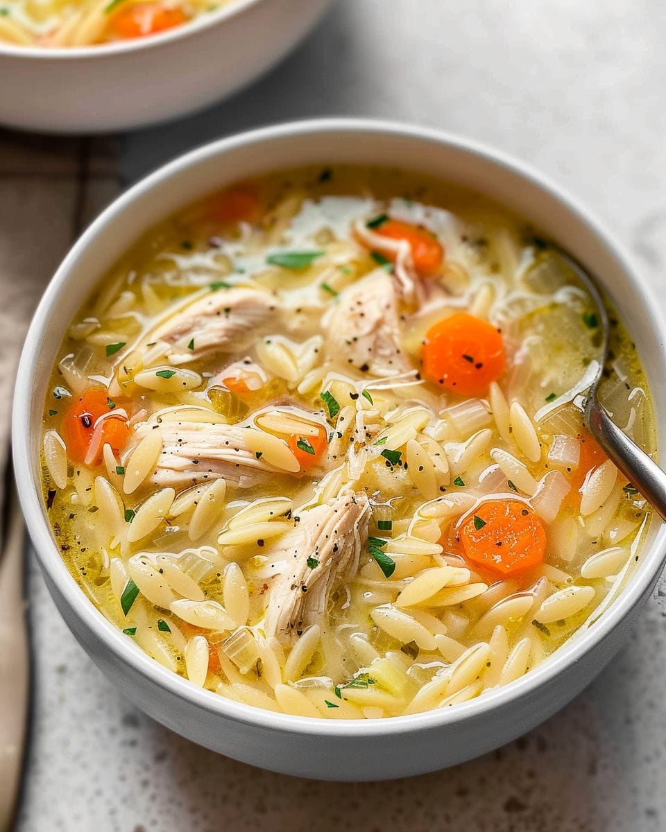 Lemon Chicken Orzo Soup