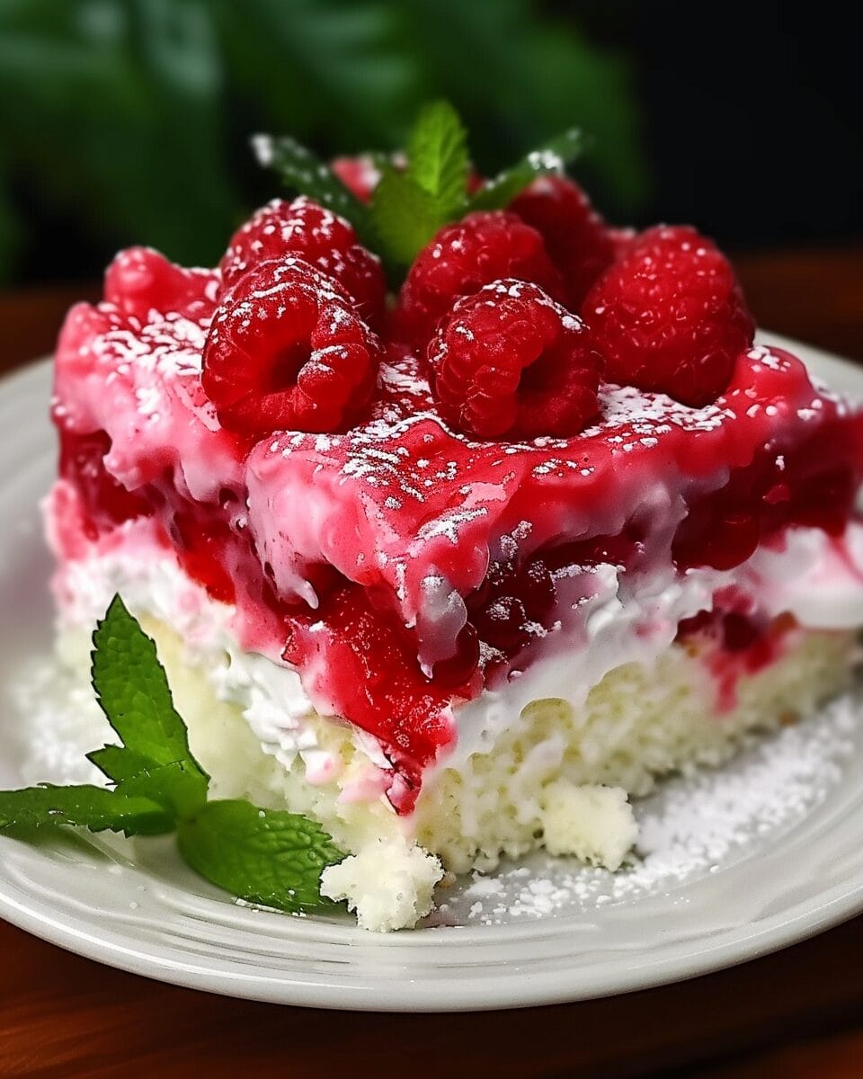 Raspberry Zinger Poke Cake