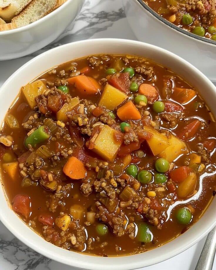 TOMATO HAMBURGER VEGETABLE SOUP